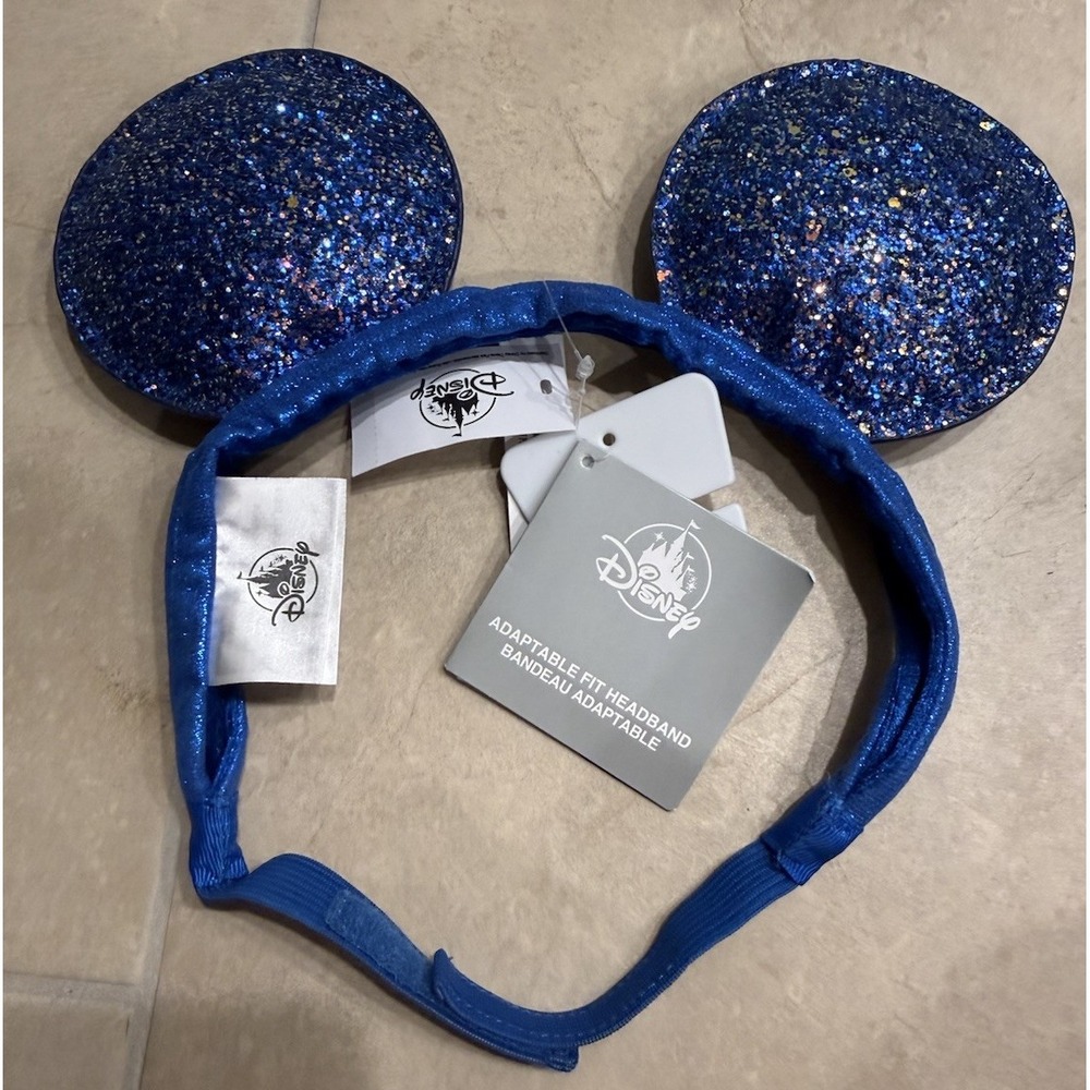 DISNEY PARKS Glittery Adaptable Fit Soft Headband Mickey Mouse Ears Youth - BNWT